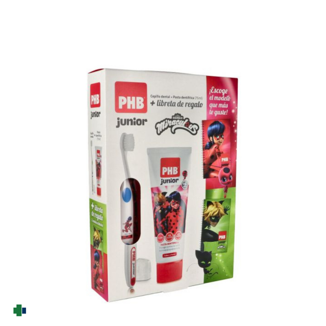 PHB SET DENTAL JUNIOR (PASTA+CEPILLO+REGALO LIBRETA)